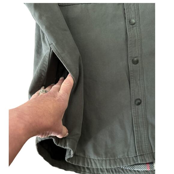 The American Outdoorsman Men's gray & plaid Fleece Lined Shirt size large - Picture 8 of 16